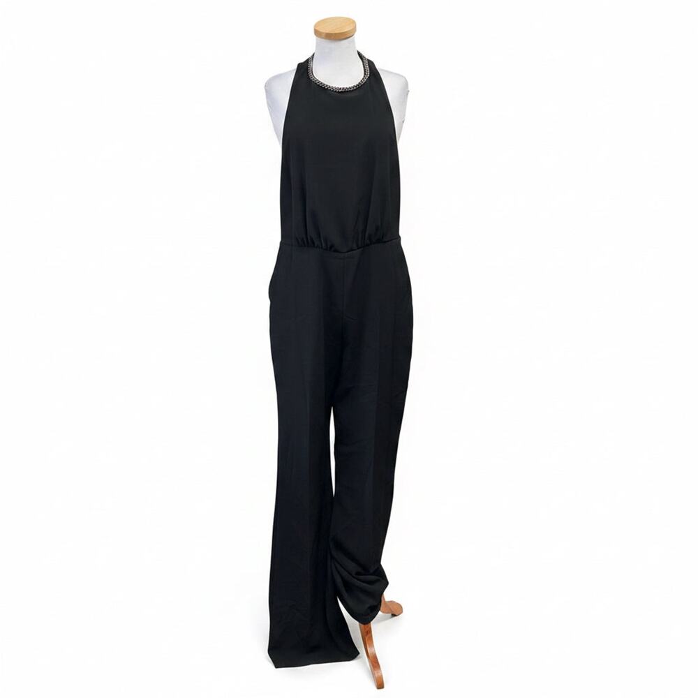 The Kooples black jumpsuit with chain detail, size M/L, NEW WITH TAGS!